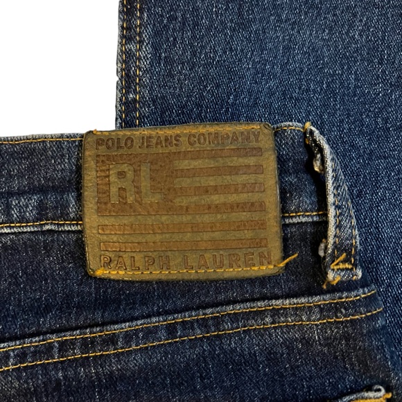 Polo Ralph Lauren Womens Low Rise Flared Boot Blue Jeans Sz 9/10 Stretch Denim - Picture 4 of 6
